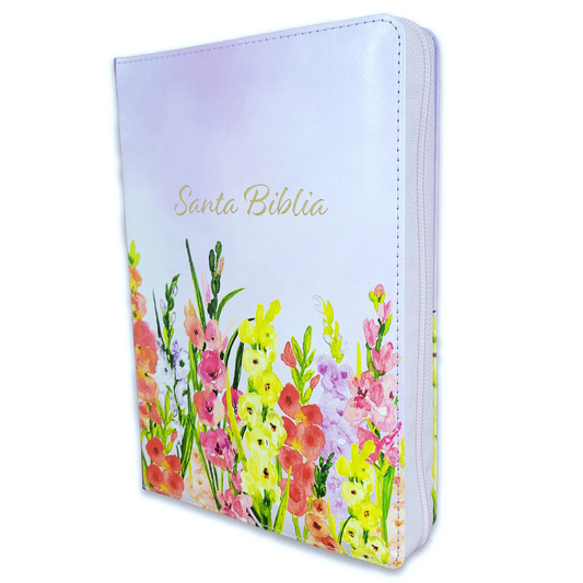 Biblia RVR1960 Letra Gigante Tamaño Manual Con Índice y Cierre, Imitación Piel (Lavanda)