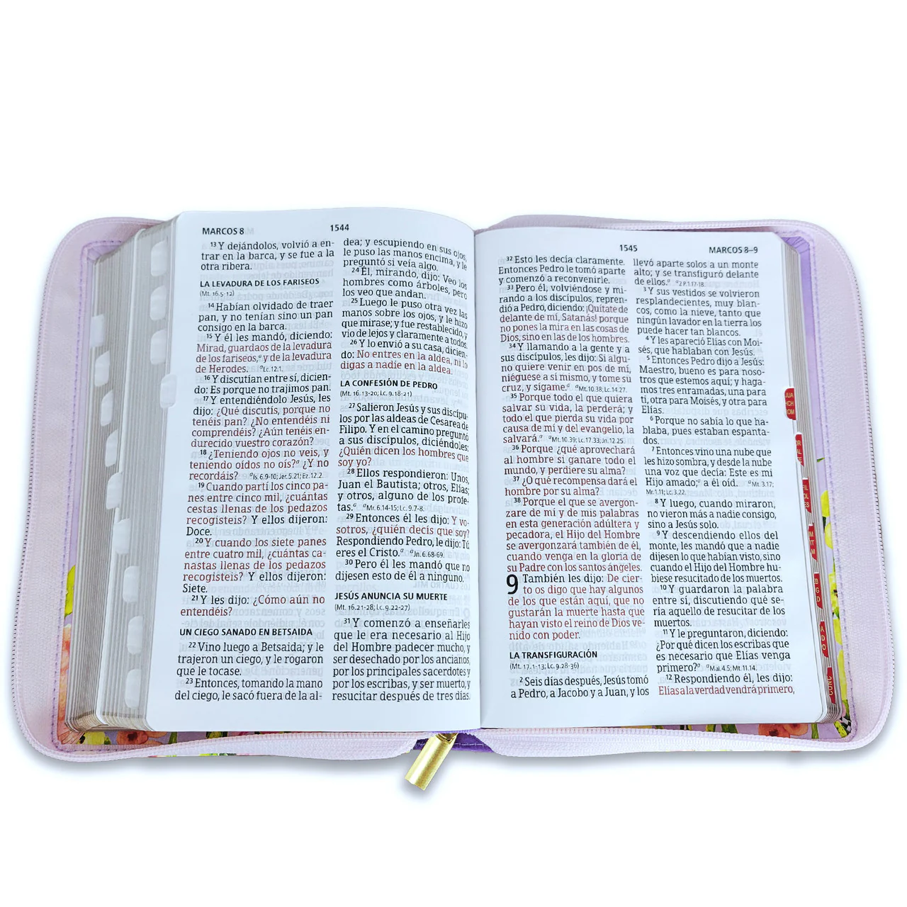 Biblia RVR1960 Letra Gigante Tamaño Manual Con Índice y Cierre, Imitación Piel (Lavanda)