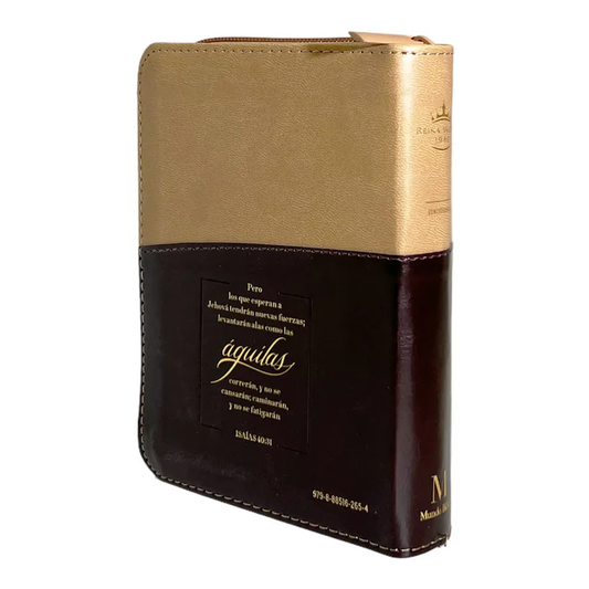 Biblia Reina Valera 1960 de bolsillo Imitación piel Café con Águila con Cierre e índice