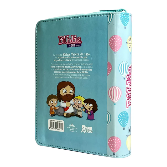 Biblia RVR 1960 para niños Mi gran viaje | Tamaño bolsillo Imitación Piel turquesa con cierre