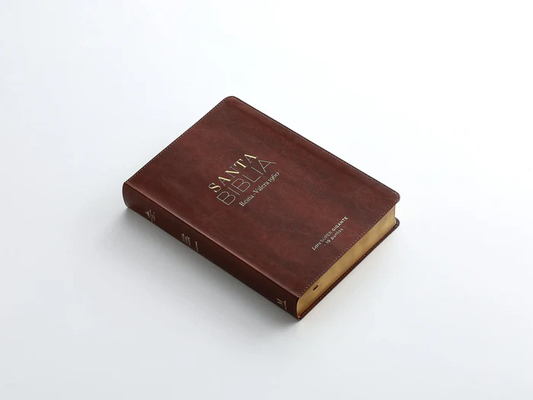 Biblia RVR 1960 clásica marrón, letra Súper Gigante con índice