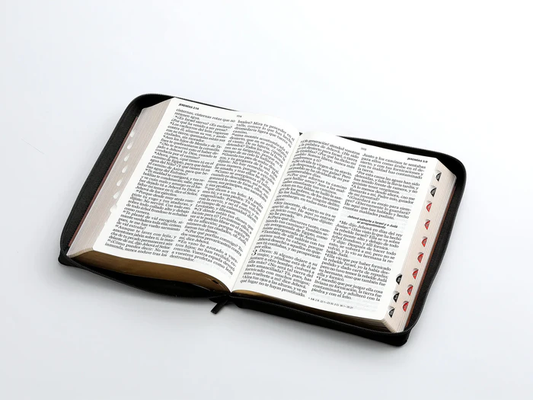 Biblia RVR 1960 Geométrico negro/café tamaño Súper Gigante con cierre e índice