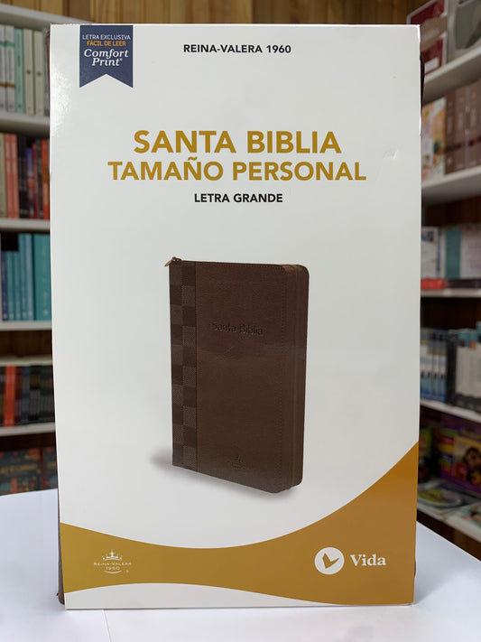 BIBLIA RVR 1960 CON CIERRE, LETRA GRANDE, TAMAÑO MANUAL