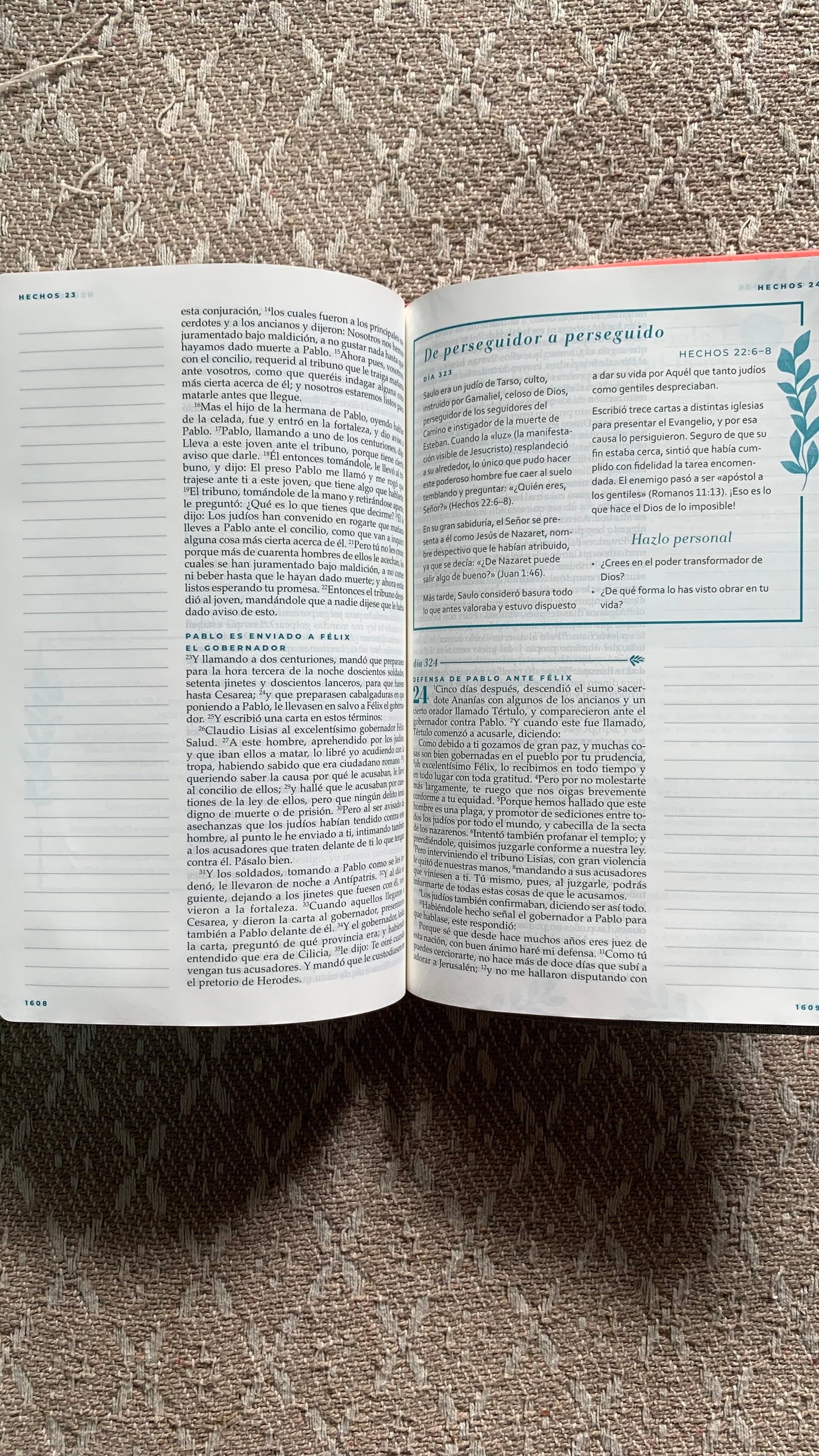 RVR 1960 Biblia devocional Mujer Verdadera - duotono coral