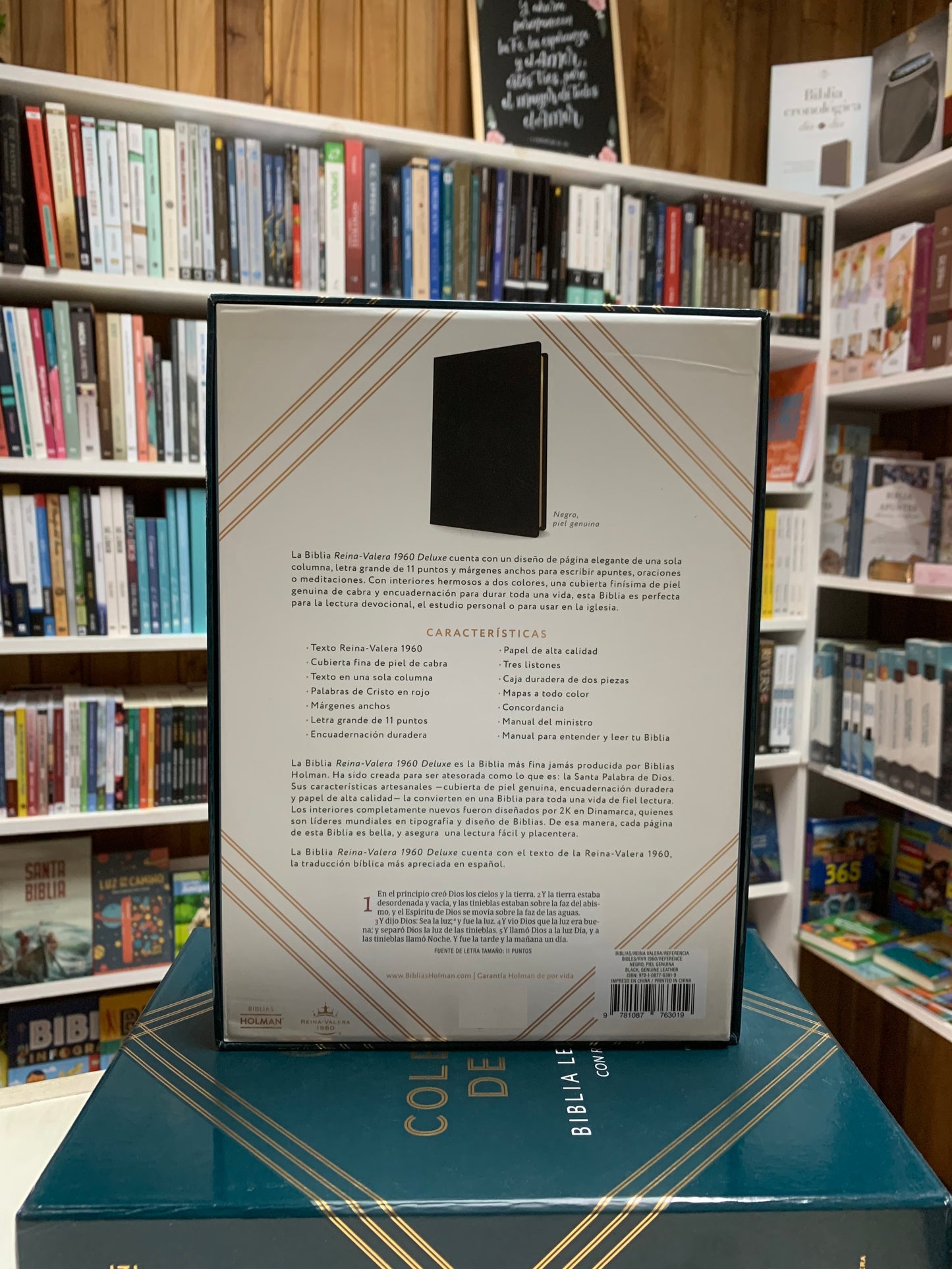 RVR 1960 Biblia Deluxe negro, piel genuina