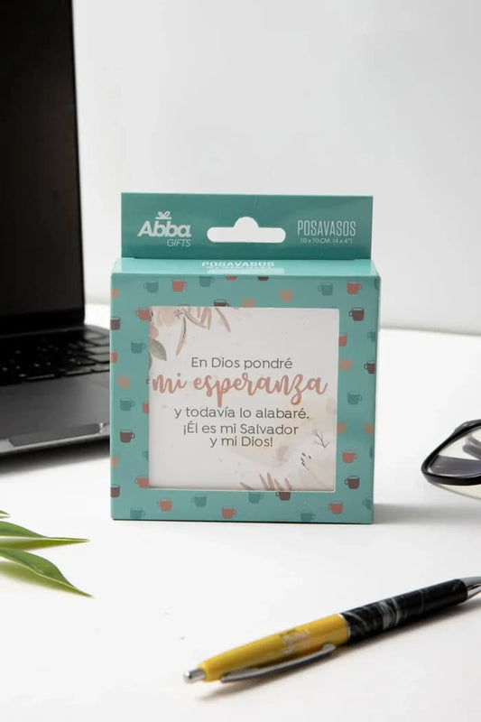 Pack de 6 posavasos con versículos bíblicos | Floral