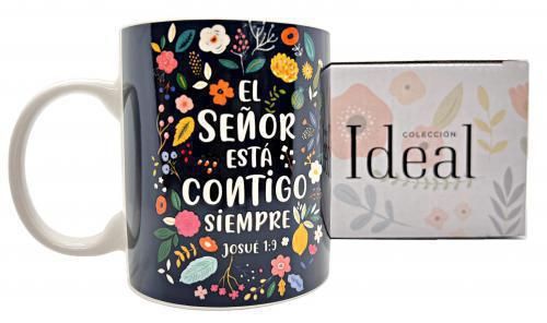 TAZA DE CERÁMICA, EL SEÑOR ESTÁ CONTIGO, 12 OZ | COLECCIÓN IDEAL