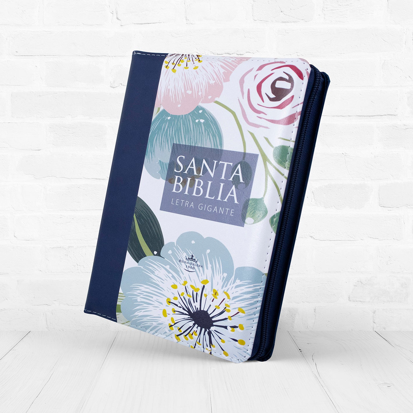 Biblia RVR 1960 Letra Gigante Floreada con cierre e índice