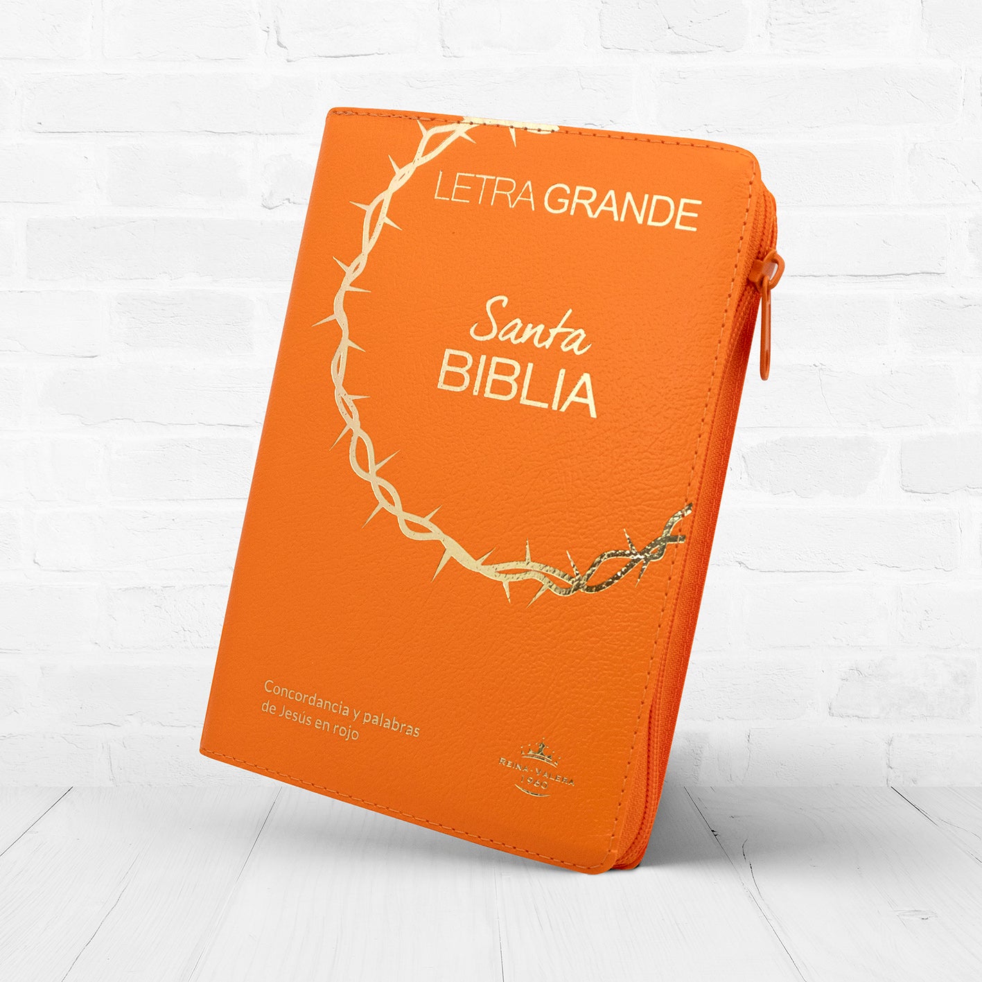 Biblia RVR1960 Letra Grande 12 puntos con cierre e índice | naranjo