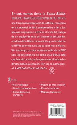 Santa Biblia NTV rosa, Edición zíper