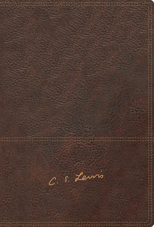 RVR Biblia Reflexiones de C. S. Lewis, Piel Fabricada, Café