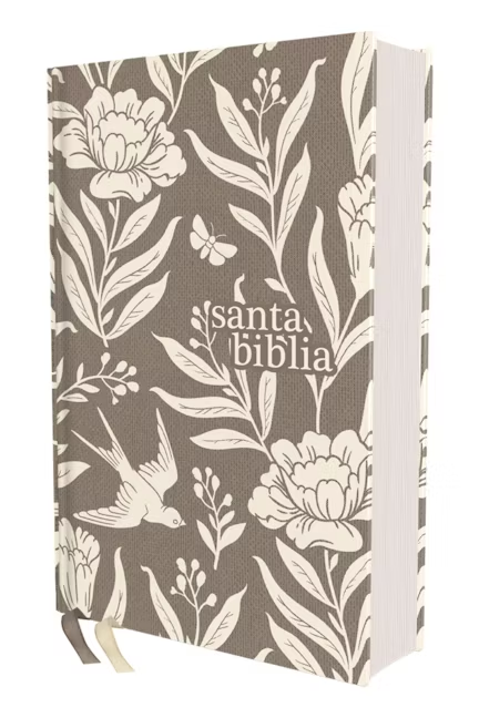 NVI, SANTA BIBLIA, REVISIÓN 2022, TAMAÑO COMPACTO, TAPA DURA/TELA GRIS FLORAL