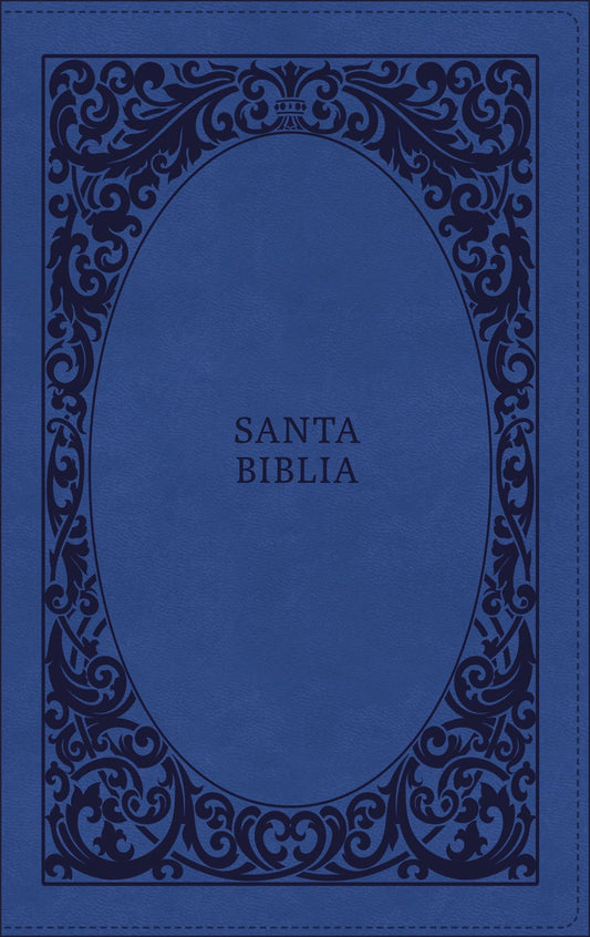 Biblia Reina-Valera 1960, Tierra Santa, Ultrafina letra grande, Imición piel Azul, con cierre