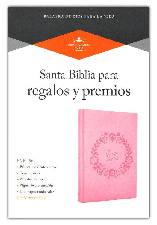 RVR 1960 Biblia para regalos y premios, rosa símil piel