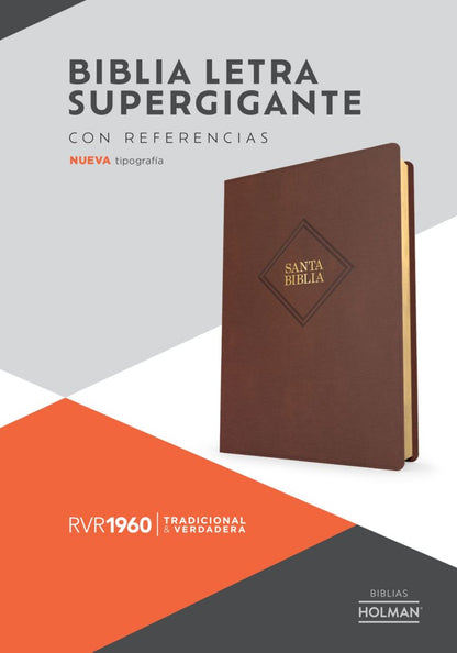 RVR 1960 Biblia letra supergigante edición 2023, marrón piel fabricada