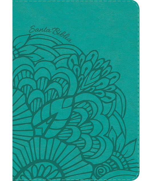 RVR 1960 Biblia Compacta Letra Grande aqua, símil piel