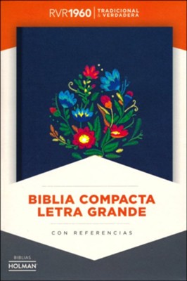 RVR 1960 Biblia Compacta Letra Grande bordado sobre tela