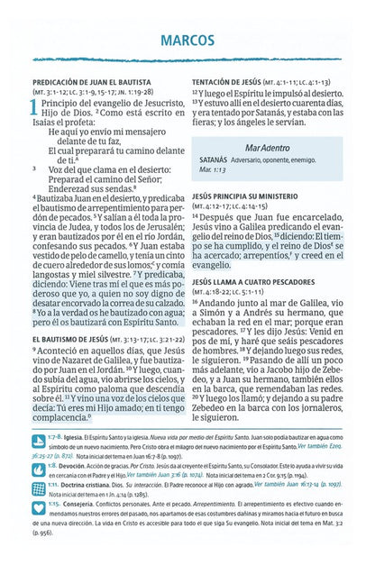 Biblia del Pescador RVR 1960, letra grande, caoba símil piel