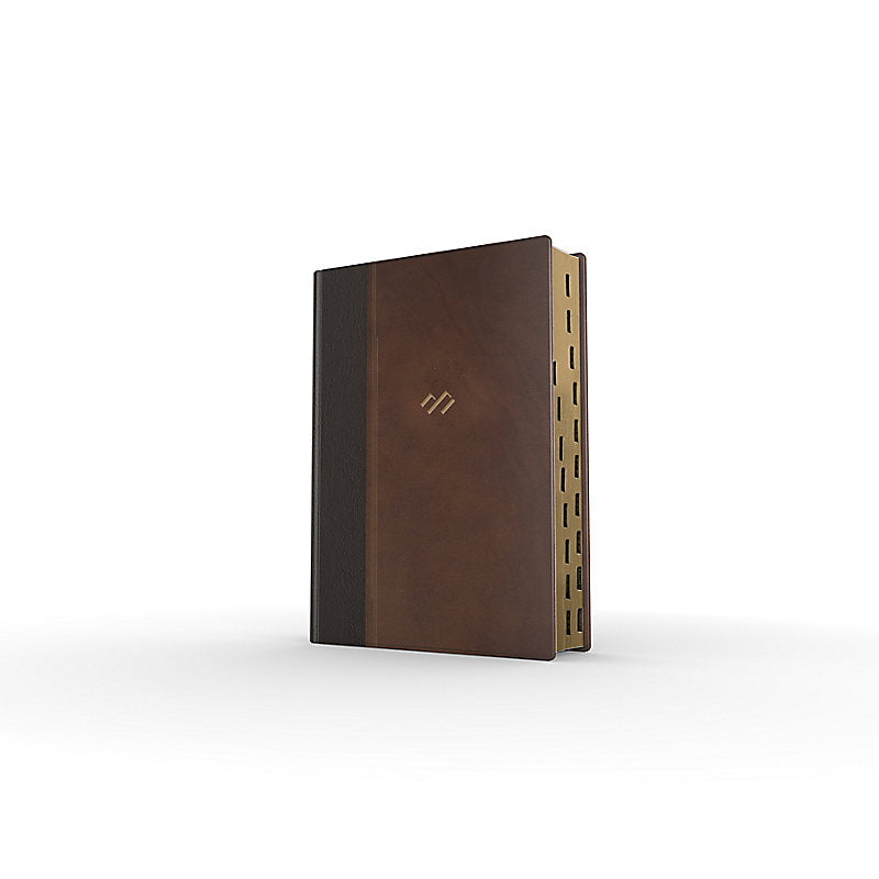 RVR 1960 Biblia temática de estudio, marrón oscuro/marrón piel fabricada con índice
