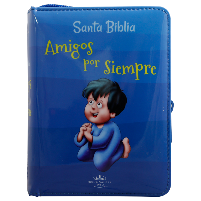 Biblia RVR 1960 Amigos por Siempre | Vinil Acolchada Azul