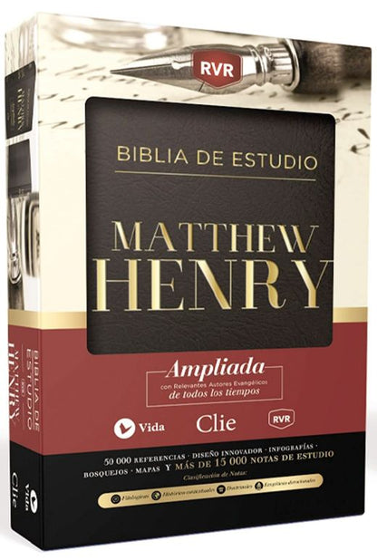 RVR Biblia de Estudio Matthew Henry Piel Fabricada