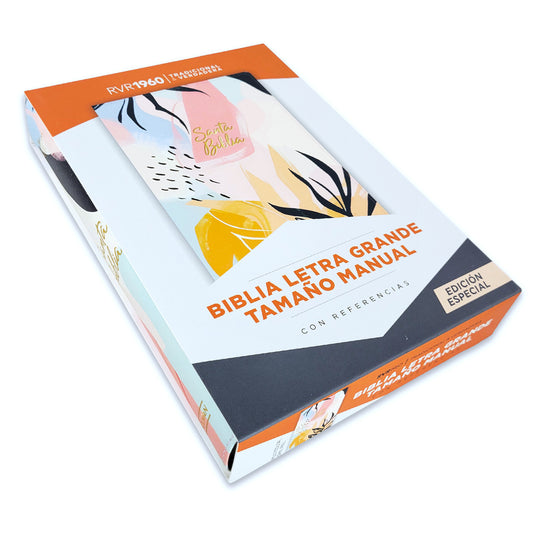 Biblia RVR 1960 letra grande tamaño manual edición especial, multicolor, símil piel