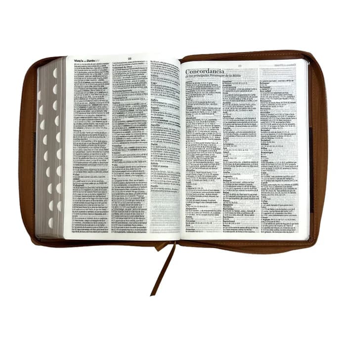 Biblia Reina Valera 1960, tamaño Súper Gigante, Letra Súper Gigante 19 puntos. Imitación Piel café/café. Con cierre y con índice