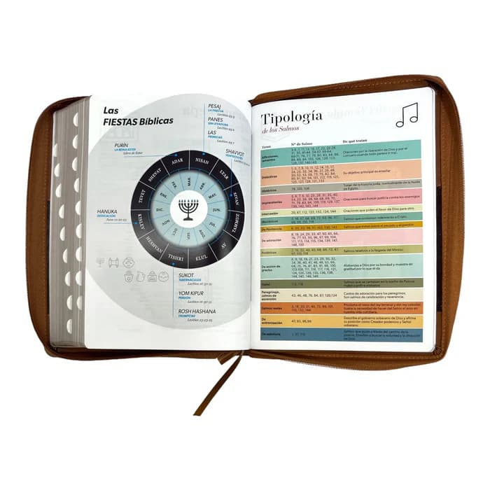 Biblia Reina Valera 1960, tamaño Súper Gigante, Letra Súper Gigante 19 puntos. Imitación Piel café/café. Con cierre y con índice