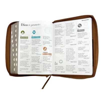Biblia Reina Valera 1960, tamaño Súper Gigante, Letra Súper Gigante 19 puntos. Imitación Piel café/café. Con cierre y con índice