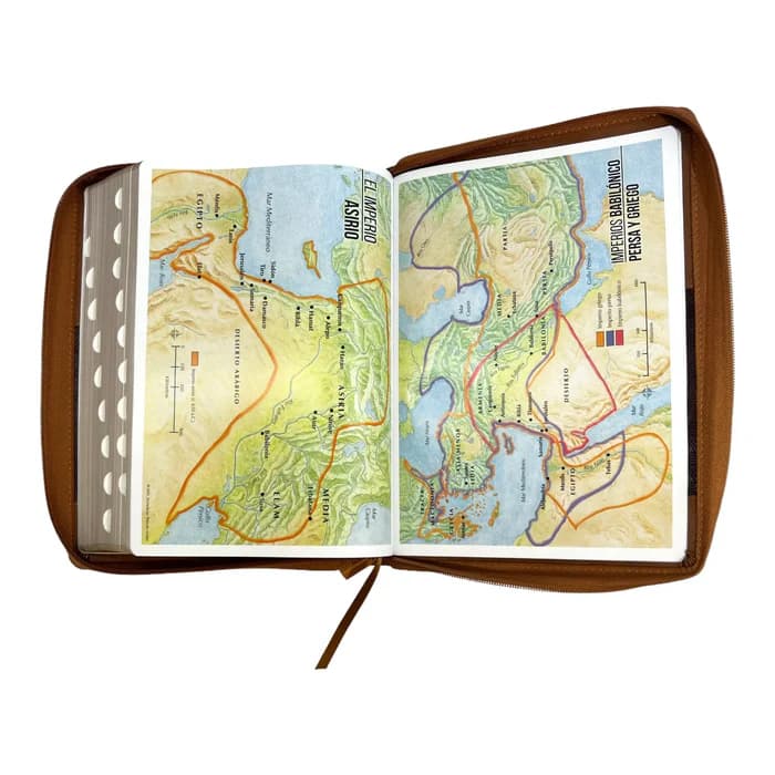 Biblia Reina Valera 1960, tamaño Súper Gigante, Letra Súper Gigante 19 puntos. Imitación Piel café/café. Con cierre y con índice