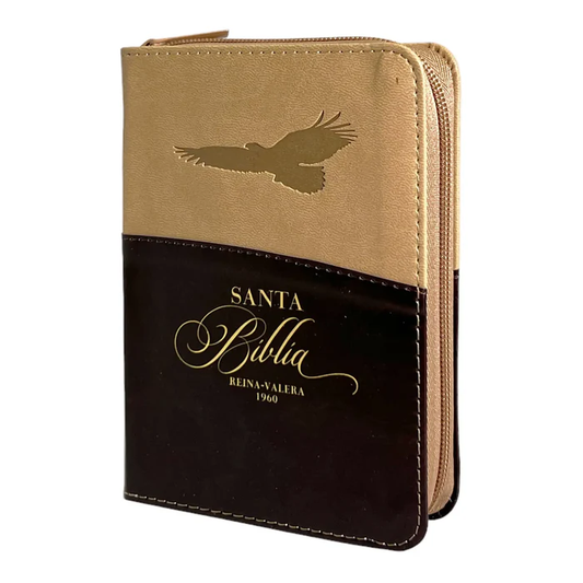 Biblia Reina Valera 1960 de bolsillo Imitación piel Café con Águila con Cierre e índice