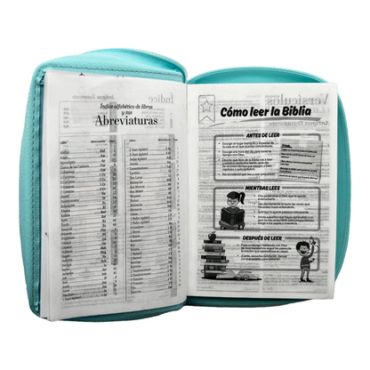 Biblia RVR 1960 para niños Mi gran viaje | Tamaño bolsillo Imitación Piel azul con cierre