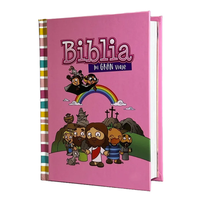 Biblia RVR 1960 para niños Mi gran viaje - Tapa dura rosa