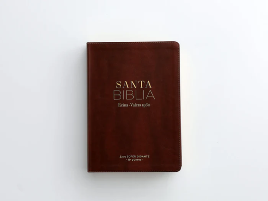 Biblia RVR 1960 clásica marrón, letra Súper Gigante