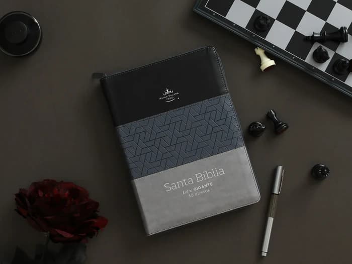 Biblia RVR 1960 Tricolor Negro/Gris oscuro/gris claro tamaño Gigante