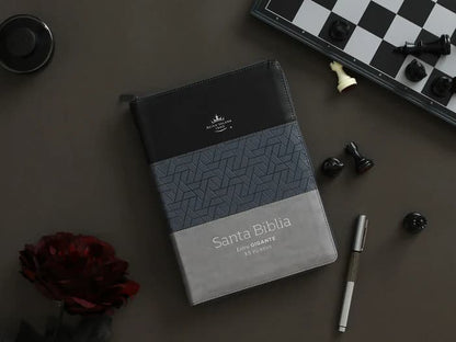 Biblia RVR 1960 Tricolor Negro/Gris oscuro/gris claro tamaño Gigante