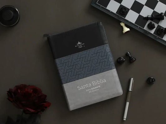 Biblia RVR 1960 Tricolor Negro/Gris oscuro/gris claro tamaño Gigante
