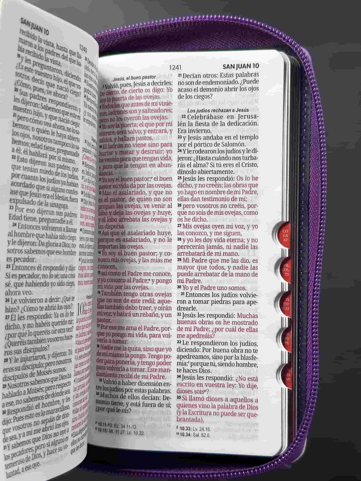 Biblia RVR1960 imitación piel Lila/lila/Gris claro Tamaño Chequera