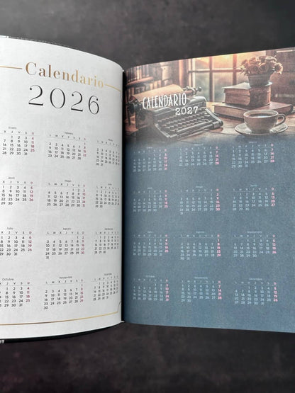 Agenda Tesoros de Sabiduría 2026 i/piel negro pack con llavero y bolígrafo