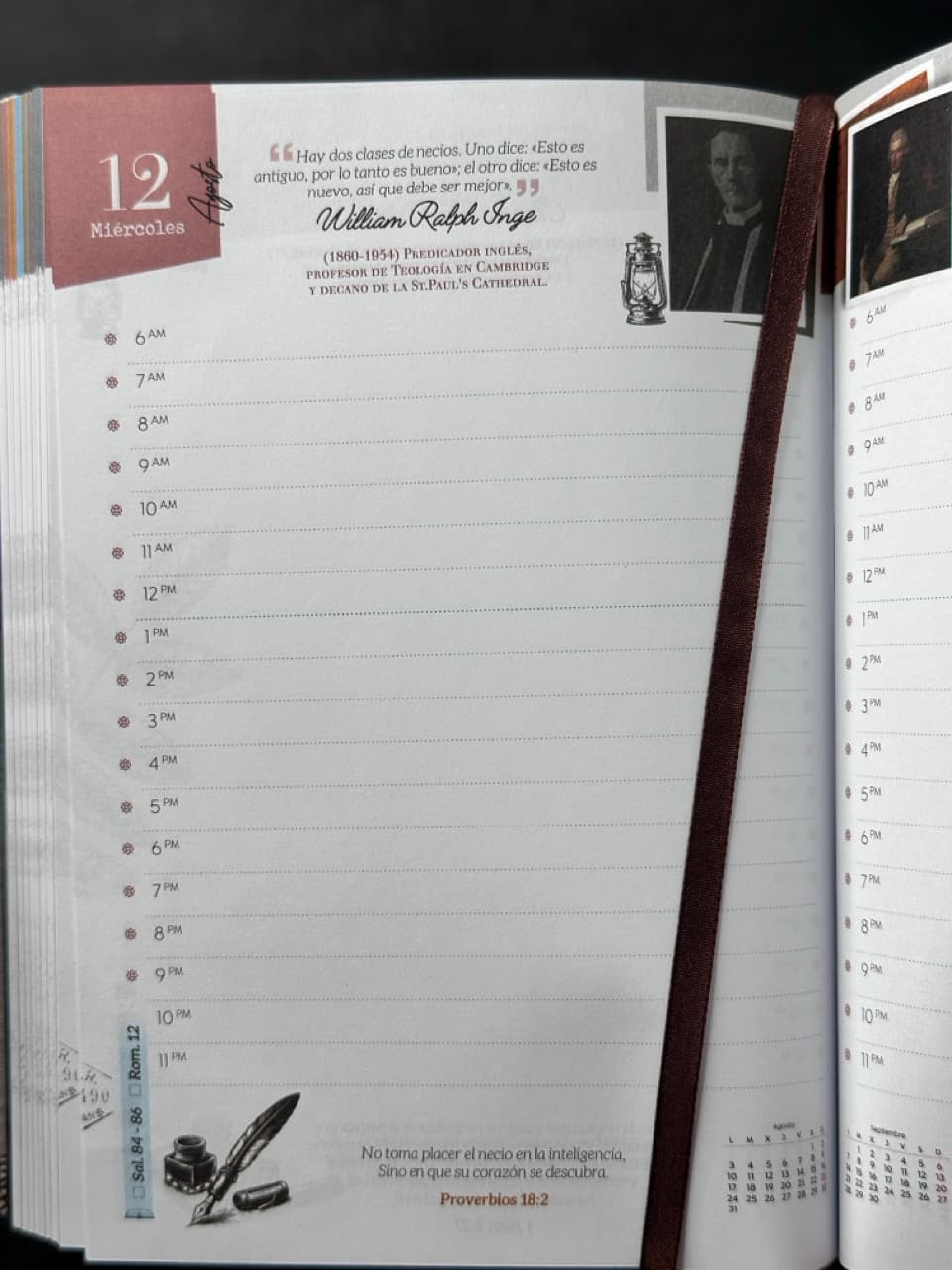 Agenda Tesoros de Sabiduría 2026 i/piel café pack con llavero y bolígrafo