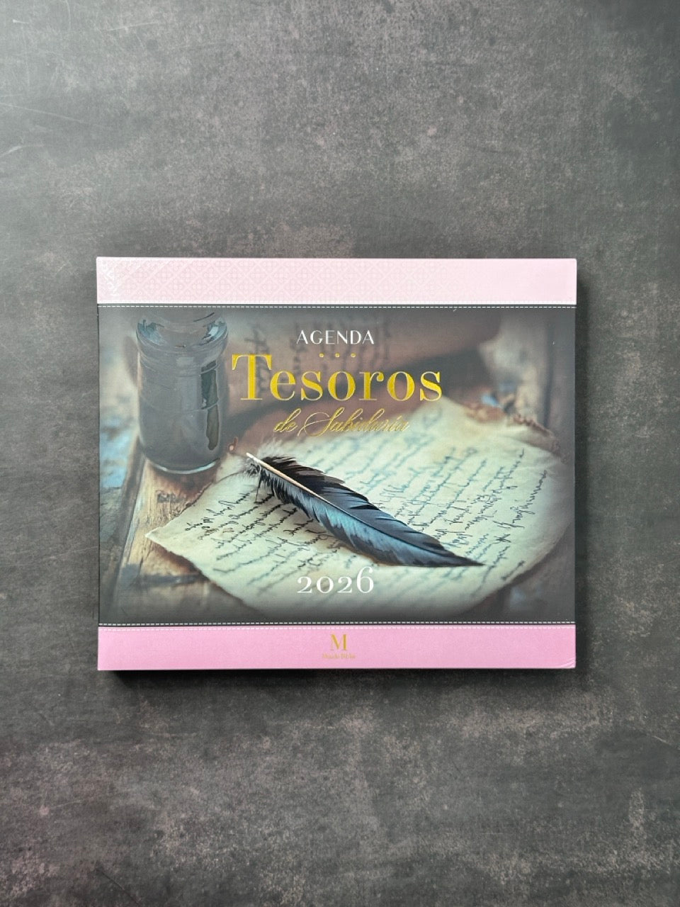 Agenda Tesoros de Sabiduría 2026 i/piel rosa pack con llavero y bolígrafo