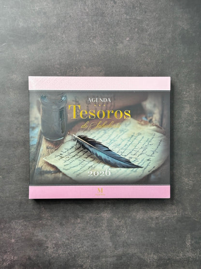 Agenda Tesoros de Sabiduría 2026 i/piel rosa pack con llavero y bolígrafo