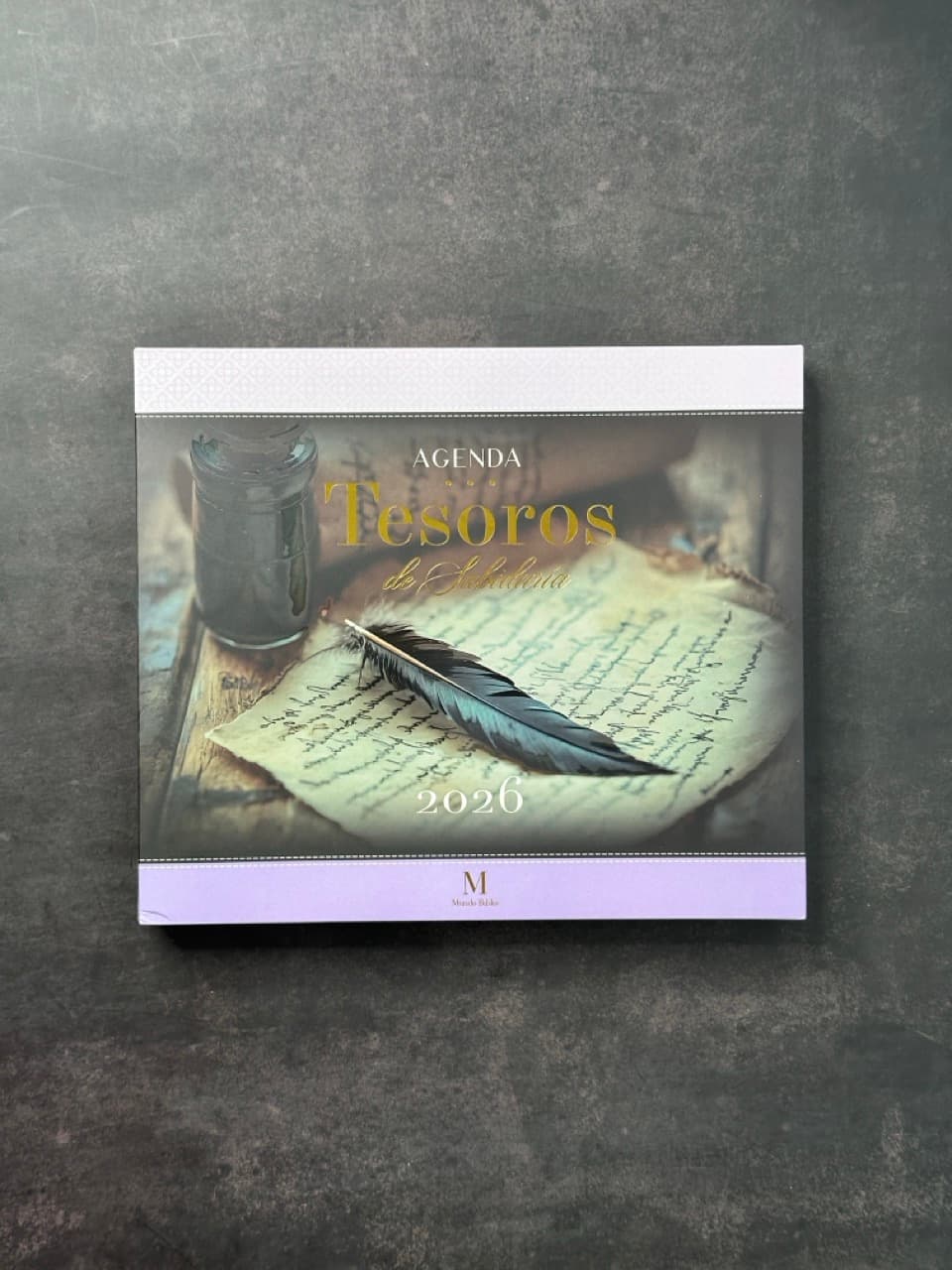 Agenda Tesoros de Sabiduría 2026 i/piel lila/lila pack con llavero y bolígrafo