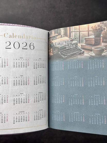 Agenda Tesoros de Sabiduría 2026 i/piel lila/lila pack con llavero y bolígrafo