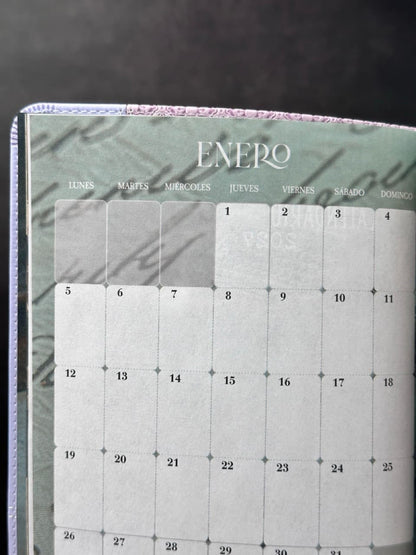 Agenda Tesoros de Sabiduría 2026 i/piel lila/lila pack con llavero y bolígrafo